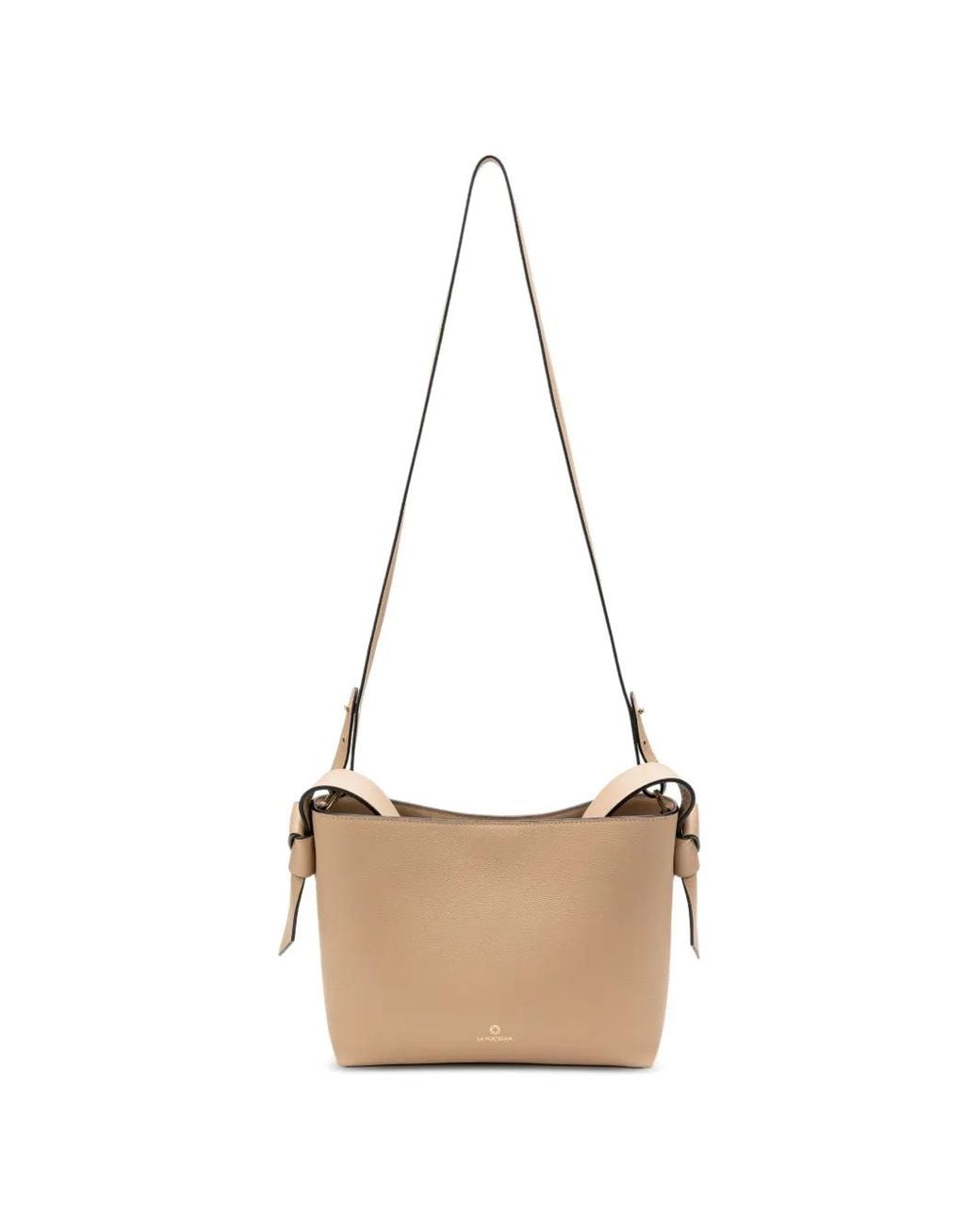 La Portegna White Paulita Knotted Leather Tote Bag