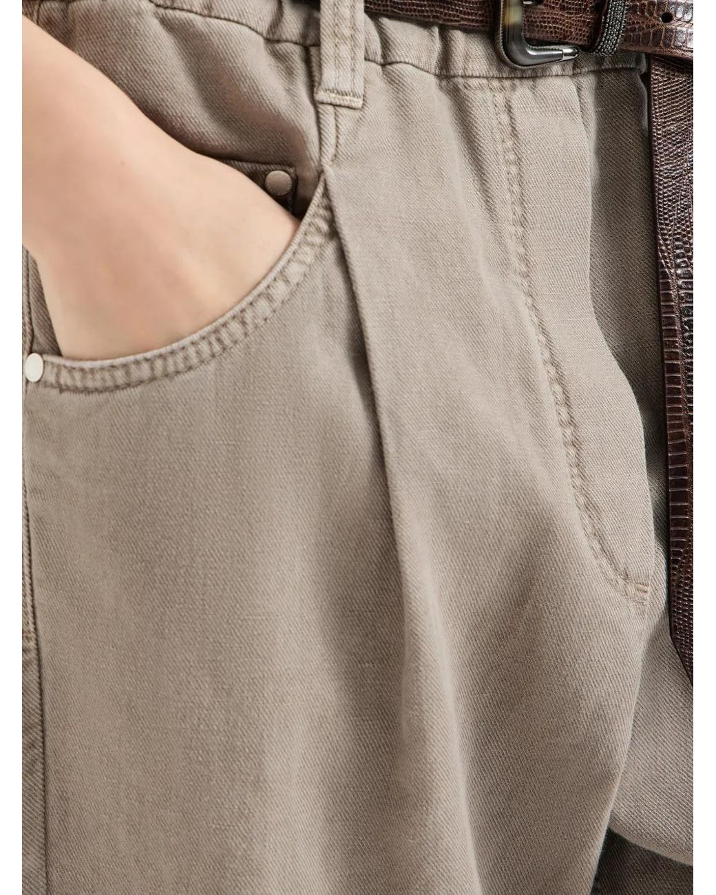 Brunello Cucinelli Gray Pantalone Tinto