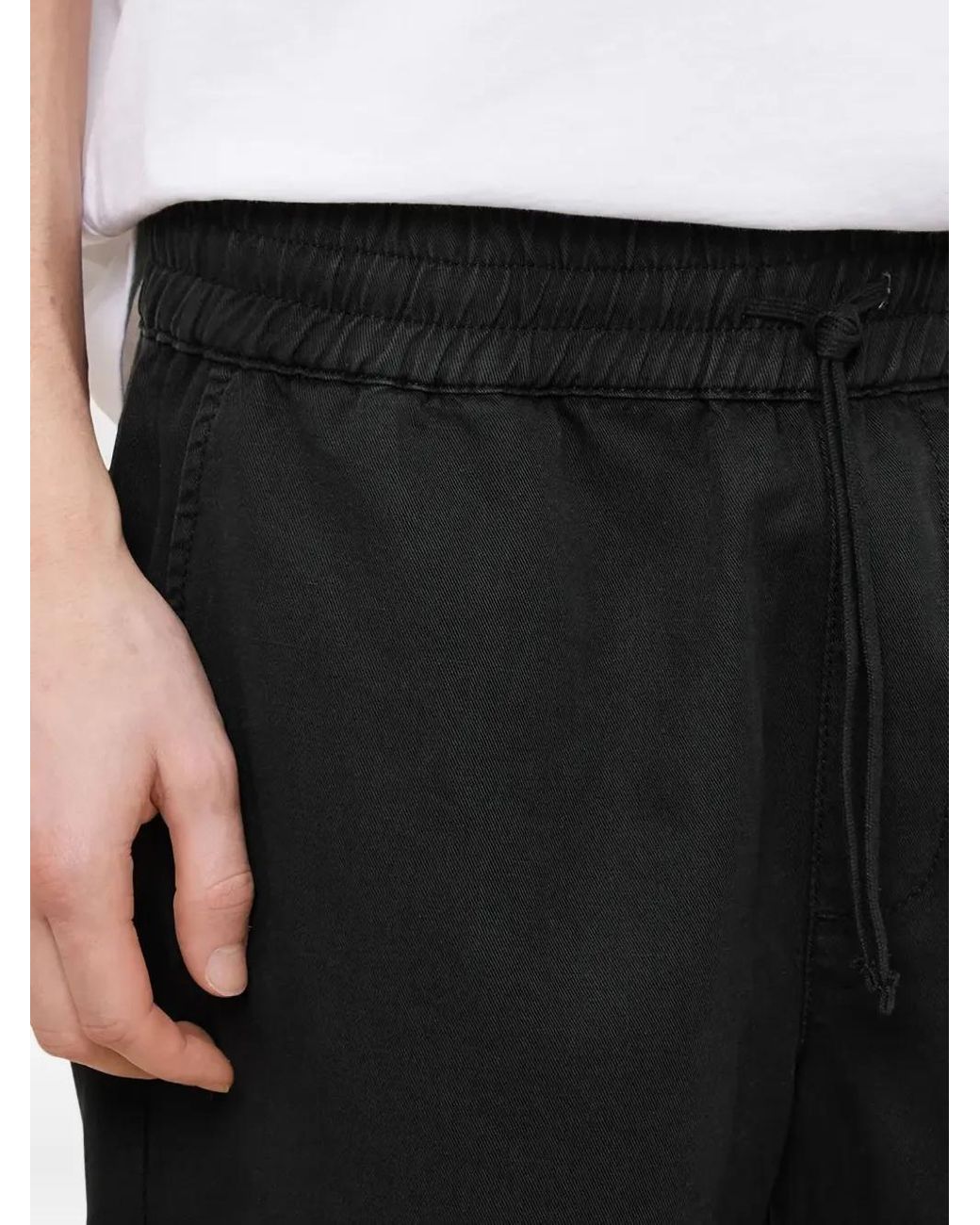 AllSaints Black Drawstring Elastic-Waist Shorts for men