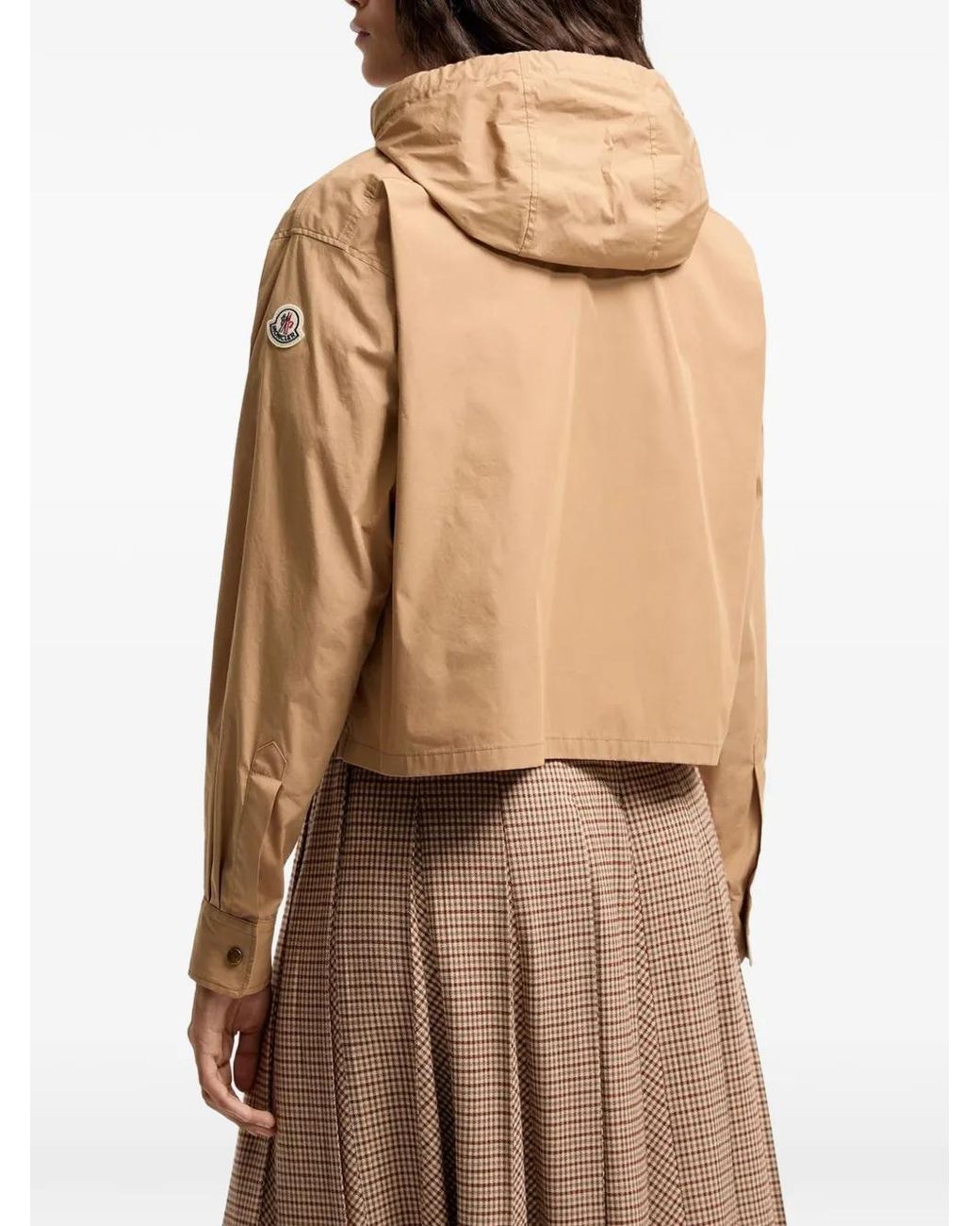 Moncler Natural Cotton Blend Hooded Shirt Jacket
