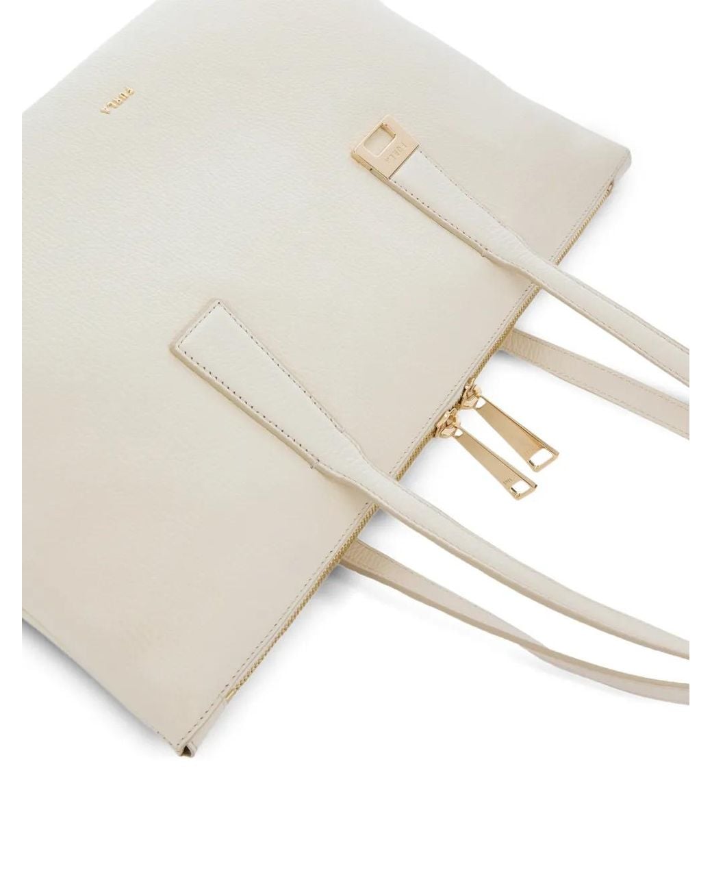 Furla White Olivia M Top Handle Tote Bag