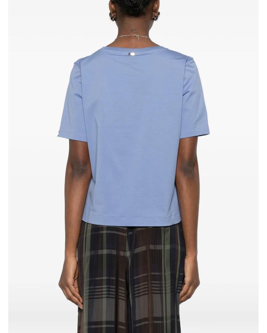Herno Blue Round-Hem T-Shirt