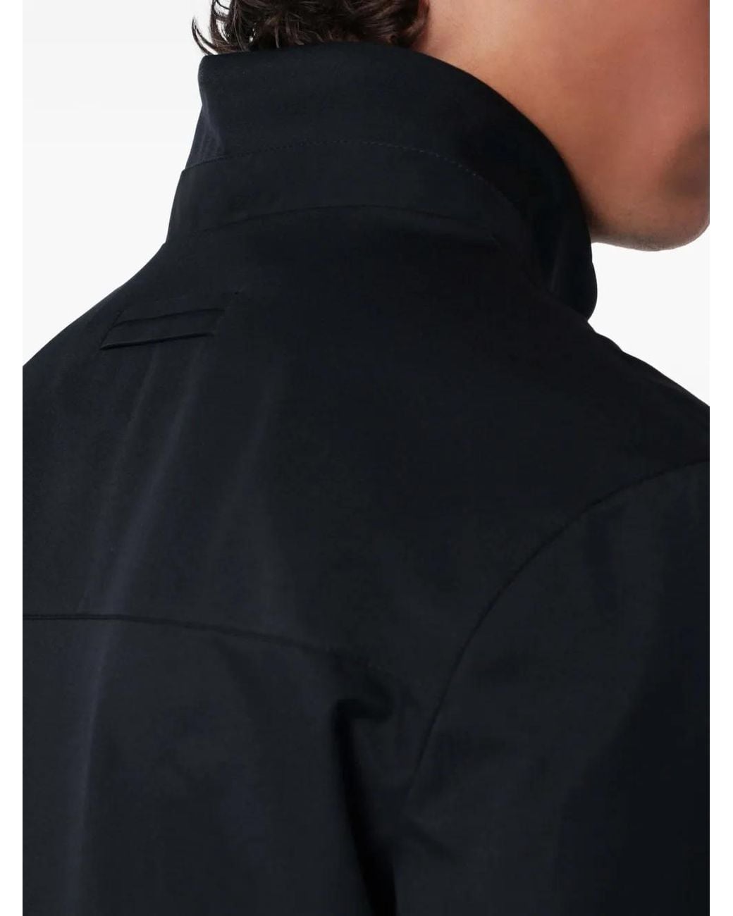 Zegna Black Zip-Up High-Neck Jacket for men