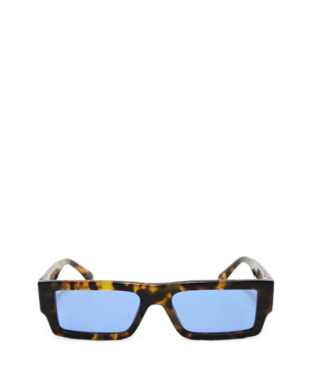 Palm Angels Blue Belvedere Rectangle-Frame Sunglasses