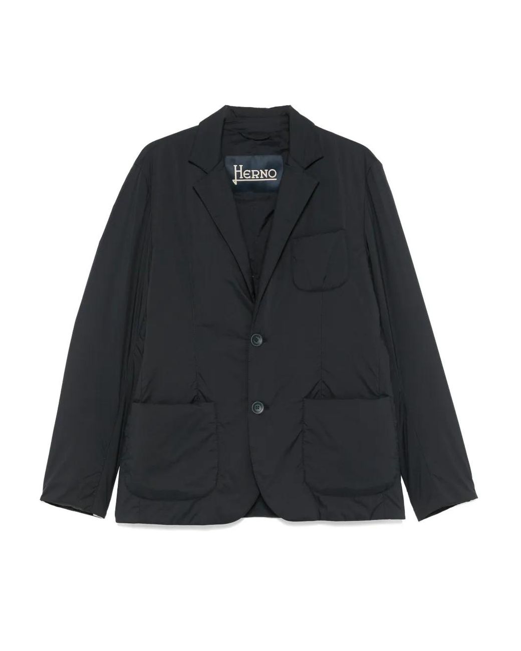 Herno Black Single-Breasted Blazer for men