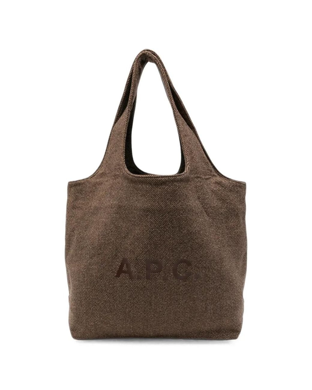 A.P.C. Brown Ninon Logo-Print Tote Bag for men
