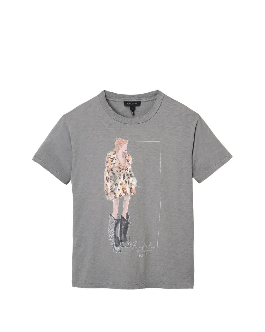 Marc Jacobs Gray Round-Neck Short-Sleeve T-Shirt