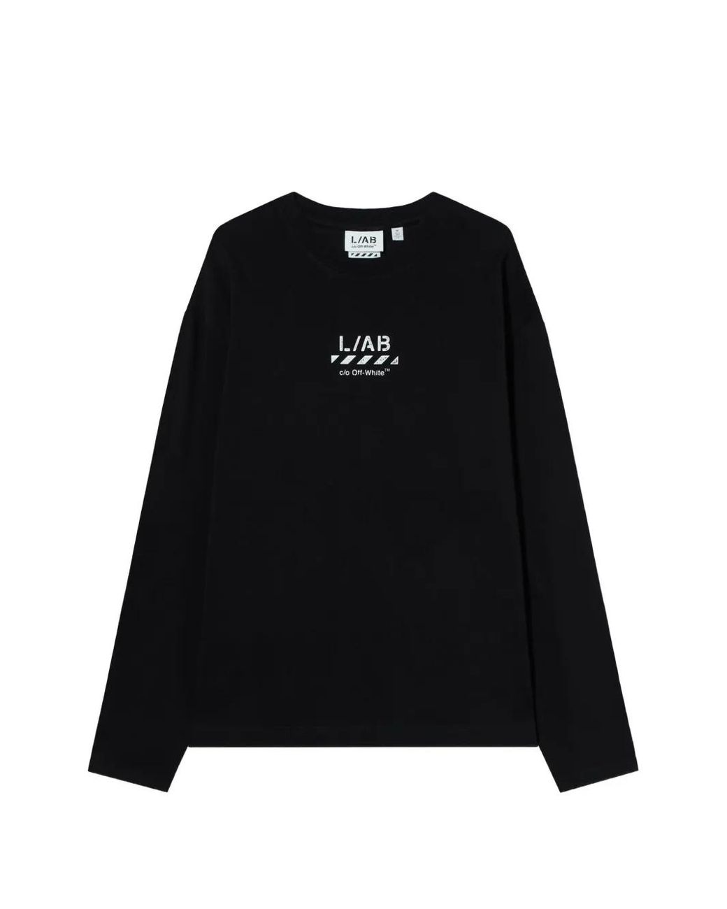 LAB C.O. OFF WHITE Black T-Shirt À Manches Longues X L/Ab Diagonal for men