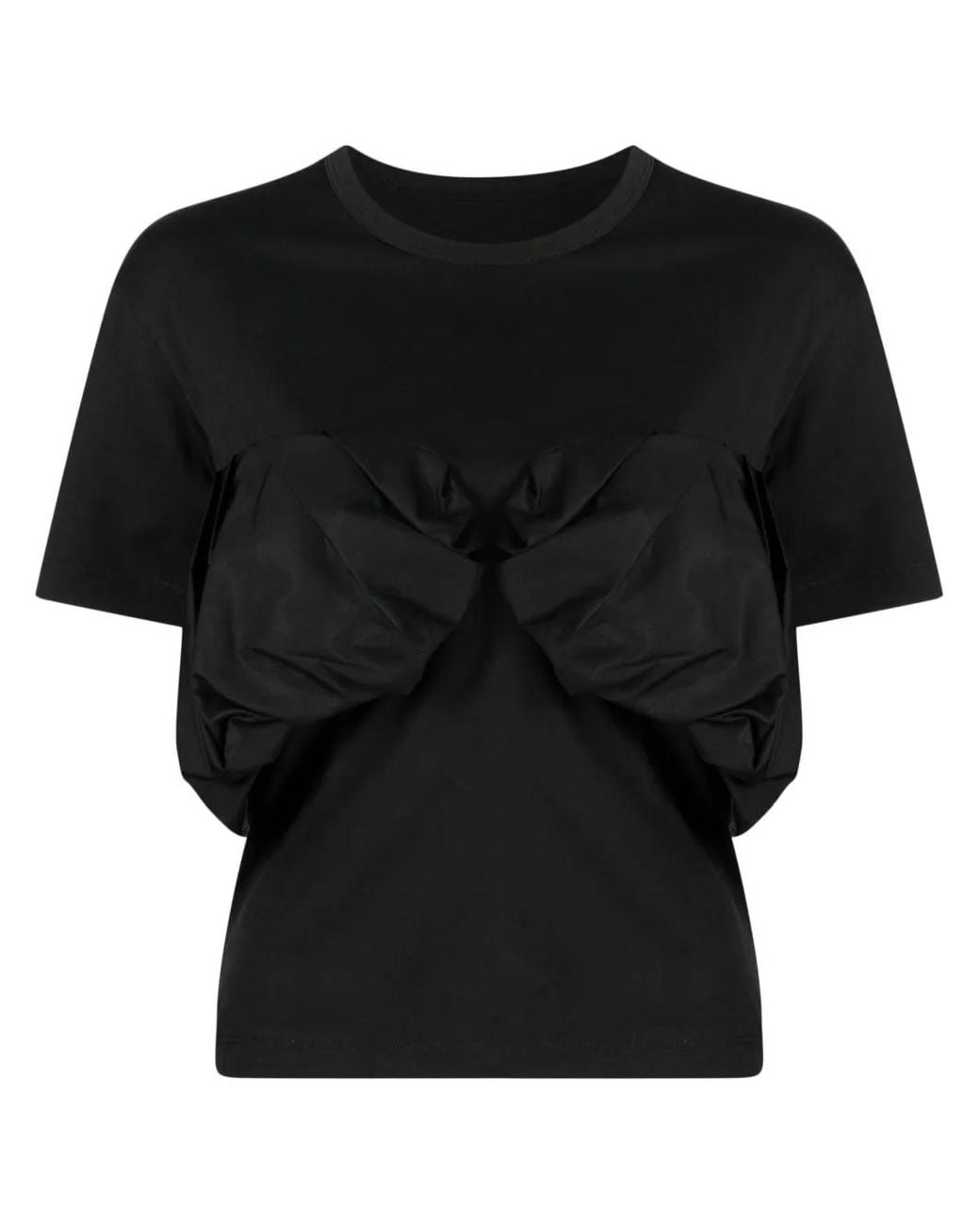 JNBY Black Ruffled Short-Sleeve T-Shirt