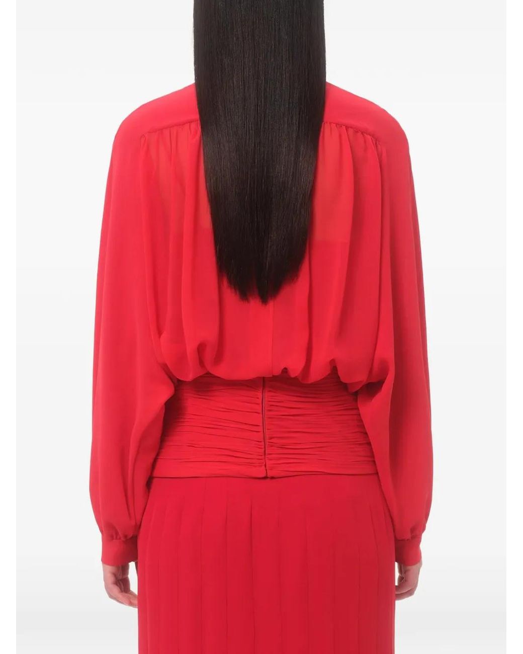 Valentino Garavani Red Light Georgette Blouse