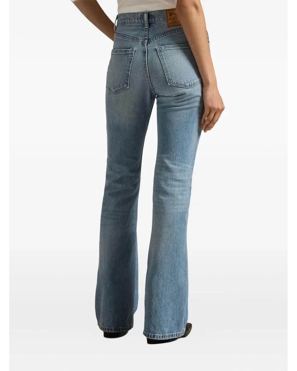 Polo Ralph Lauren Ripped-Detail Flare Jeans in Blue | Lyst