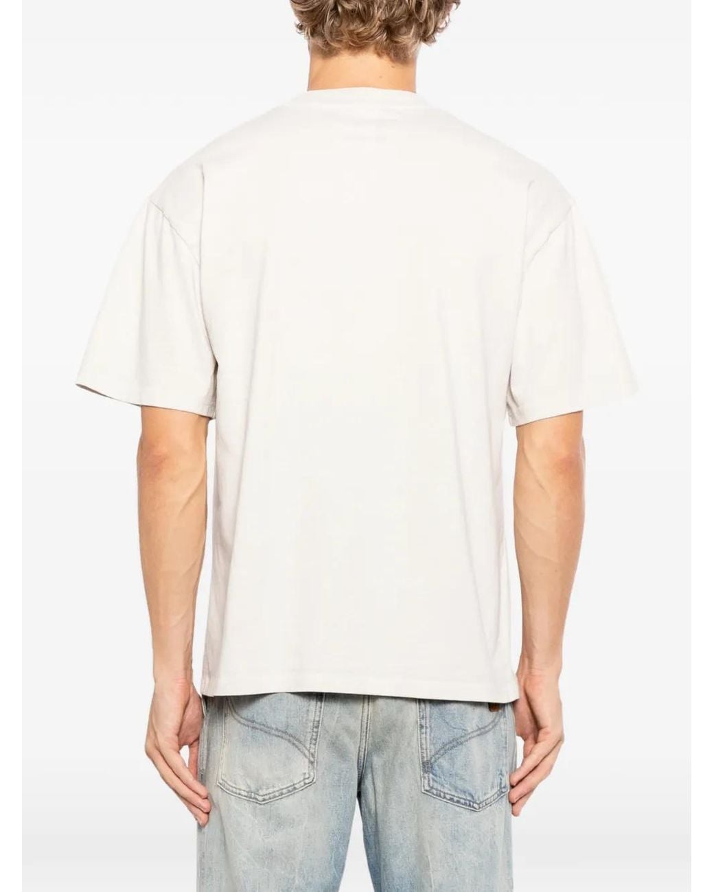 Melt White Graphic-Print T-Shirt for men