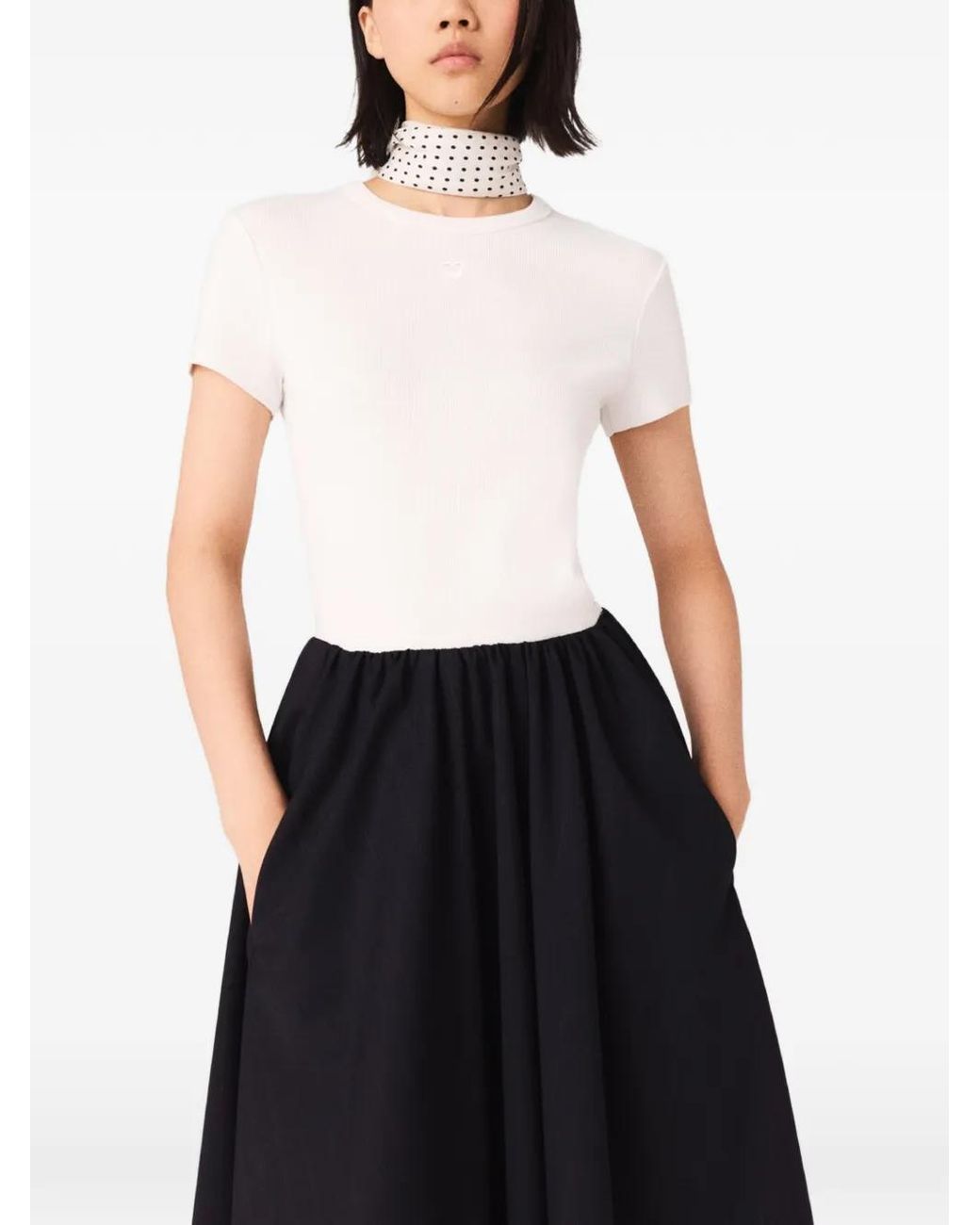 Maje White Cotton T-Shirt