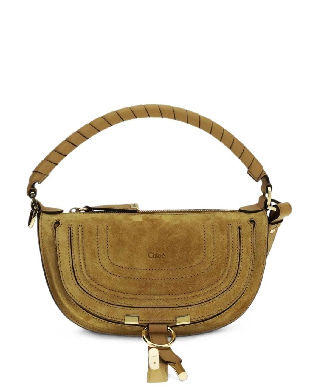 Chloé Metallic Marcie Suede Shoulder Bag