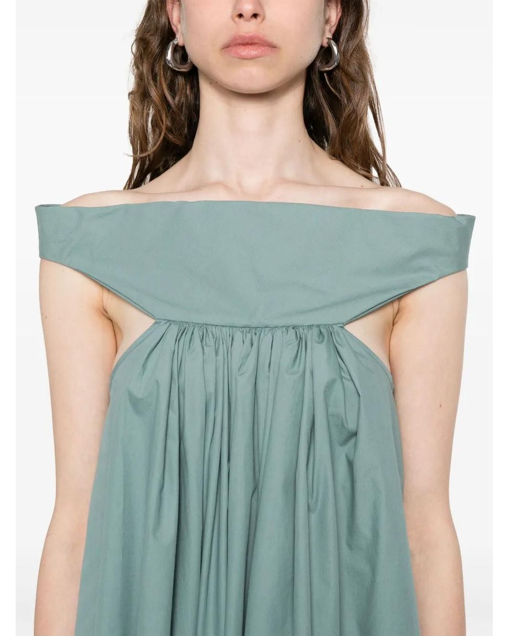 Rick Owens Green Asymmetric Midi Dress
