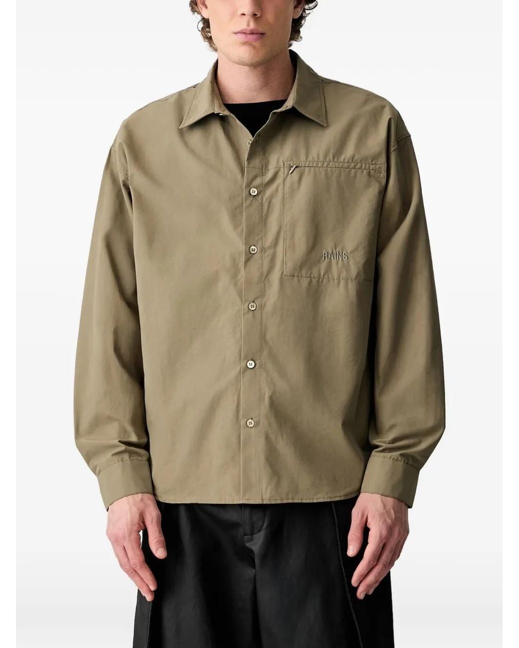 Rains Natural Light Logo-Embroidered Shirt for men