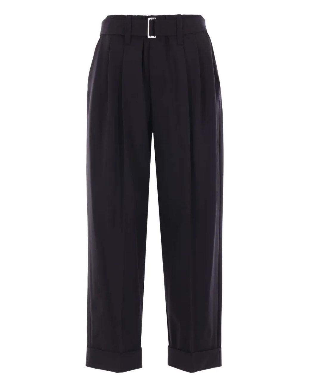 Brunello Cucinelli Blue Pleated Belted Trousers