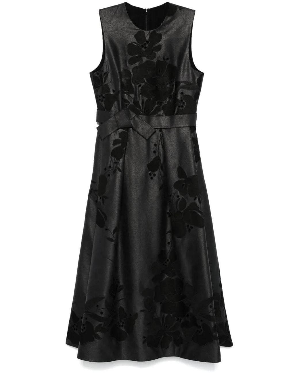Elie Saab Black Floral-Embroidered Maxi Dress
