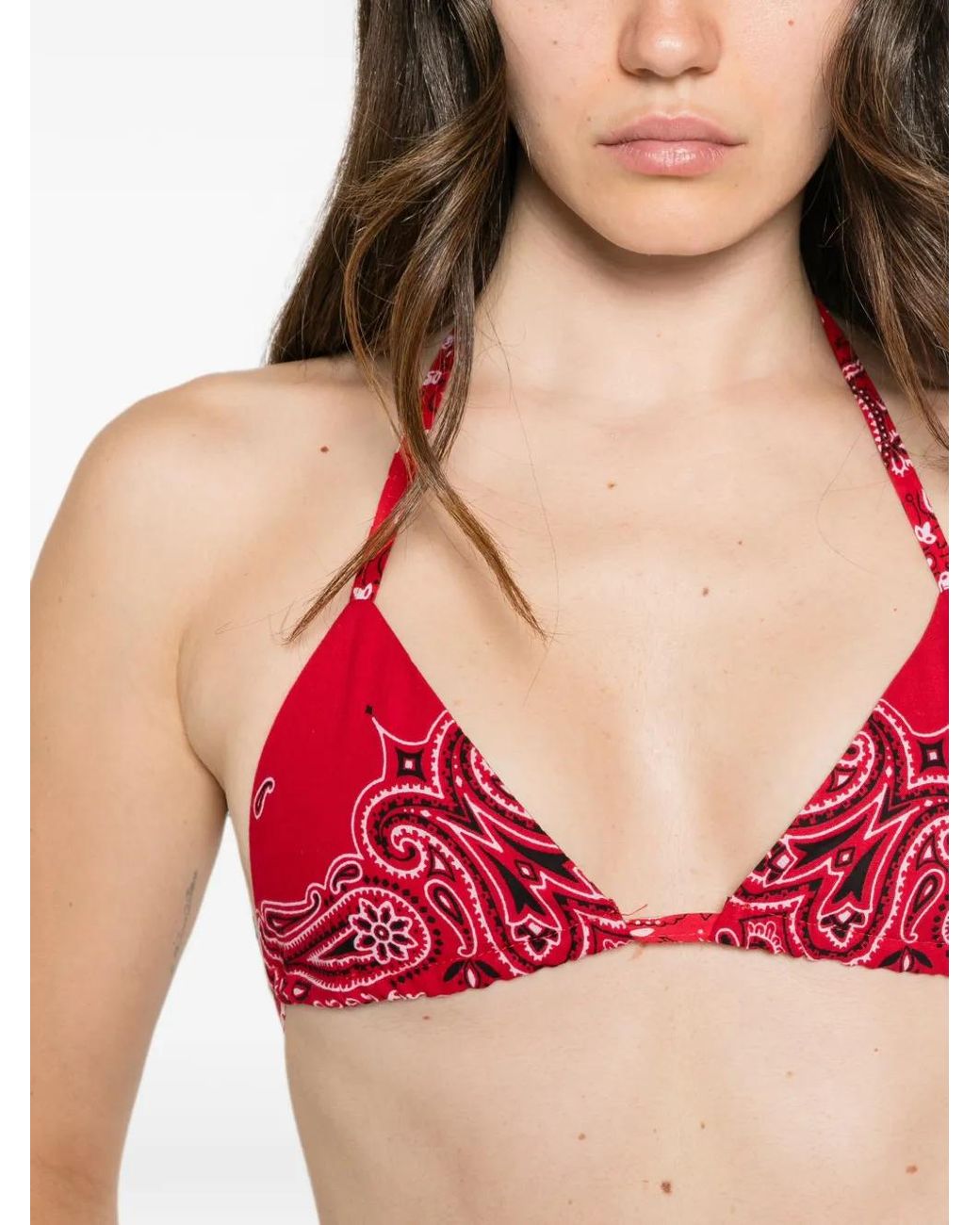 Re/done Red Paisley-Print Top