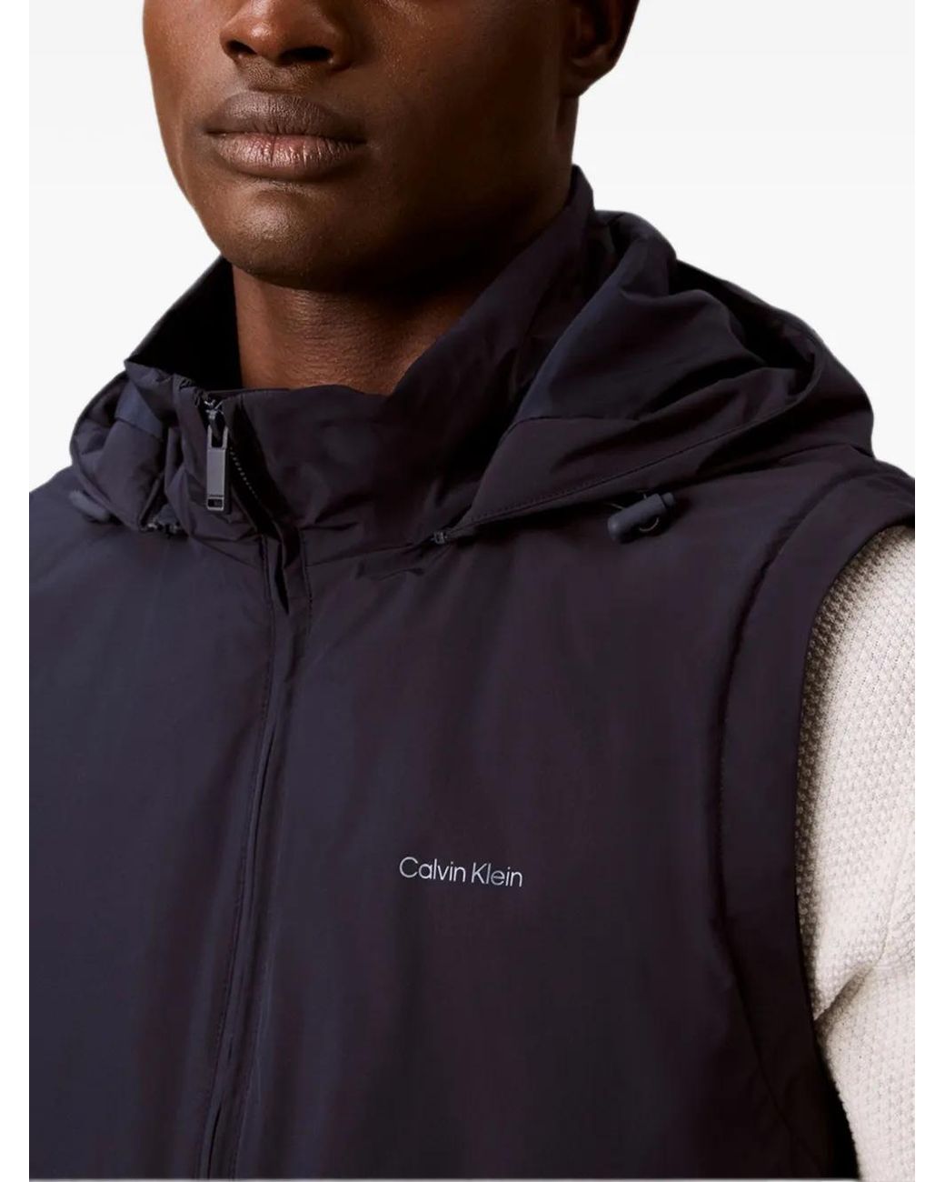 Chaleco Con Capucha Y Logo Calvin Klein de hombre de color Blue