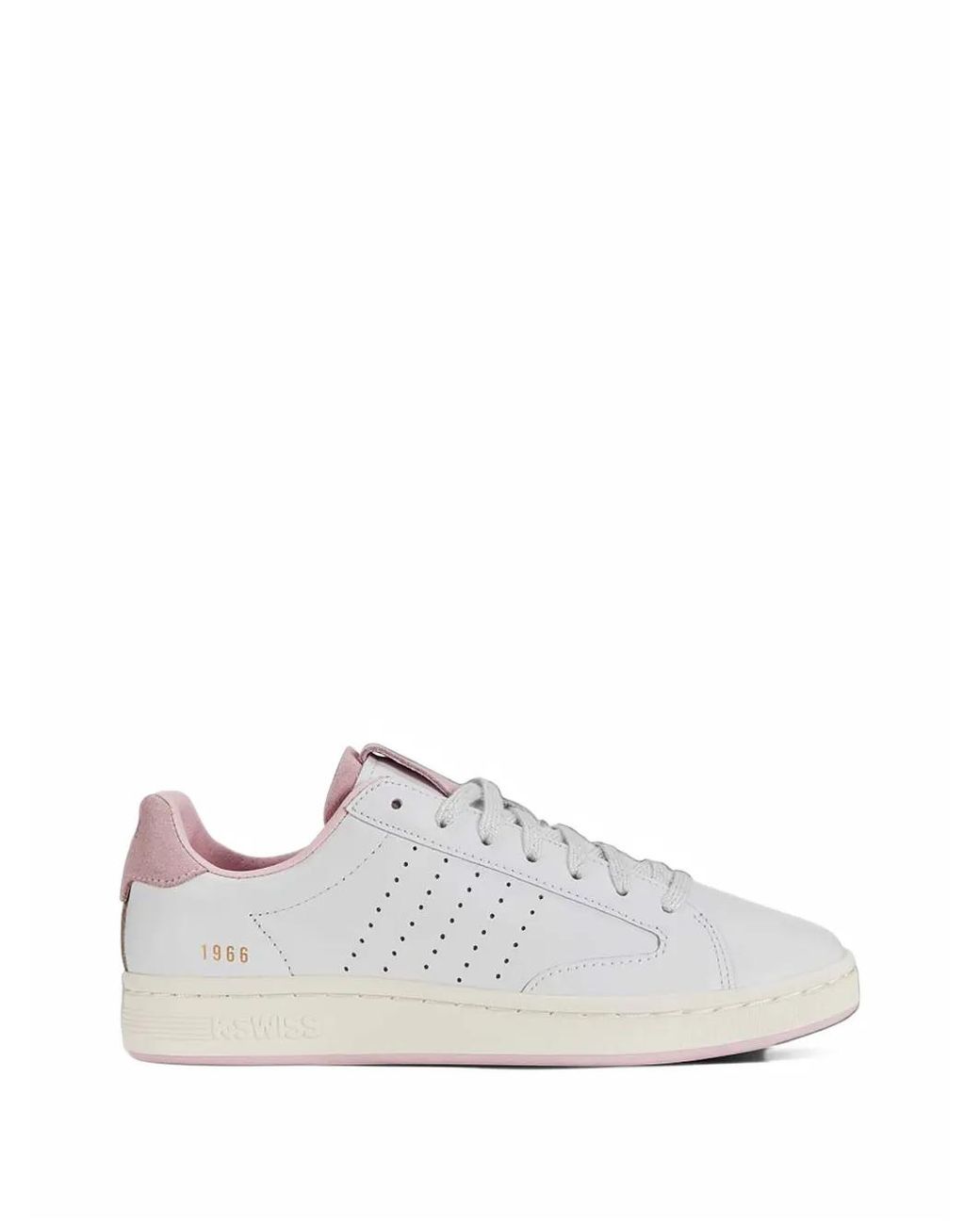 K-swiss White Lozan Klub Perforated-Detail Low-Top Sneakers