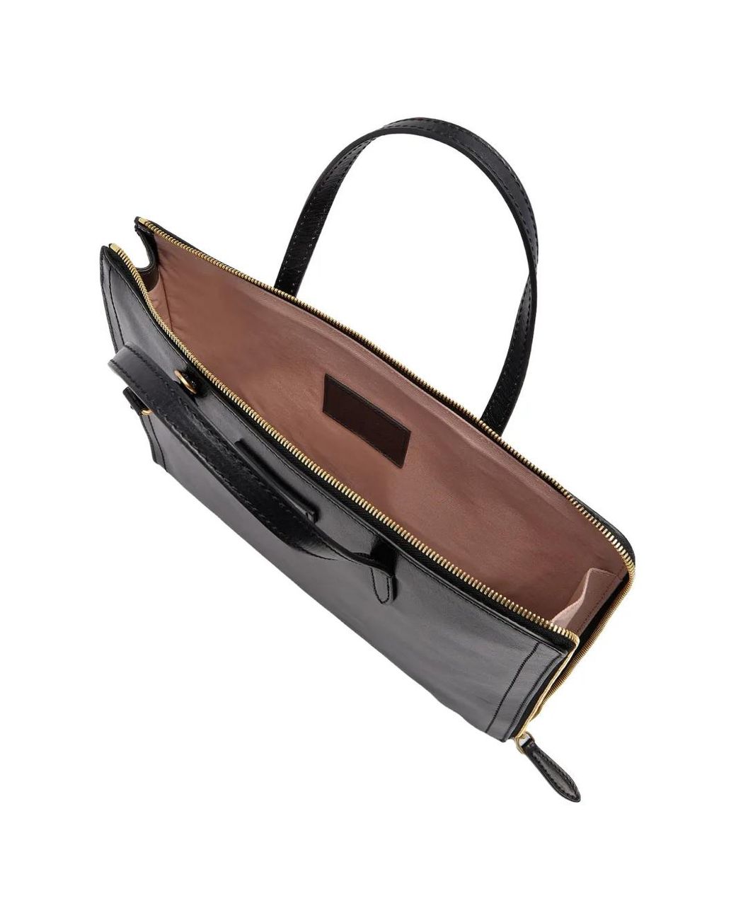 The Bridge Black Leather Laptop Bag