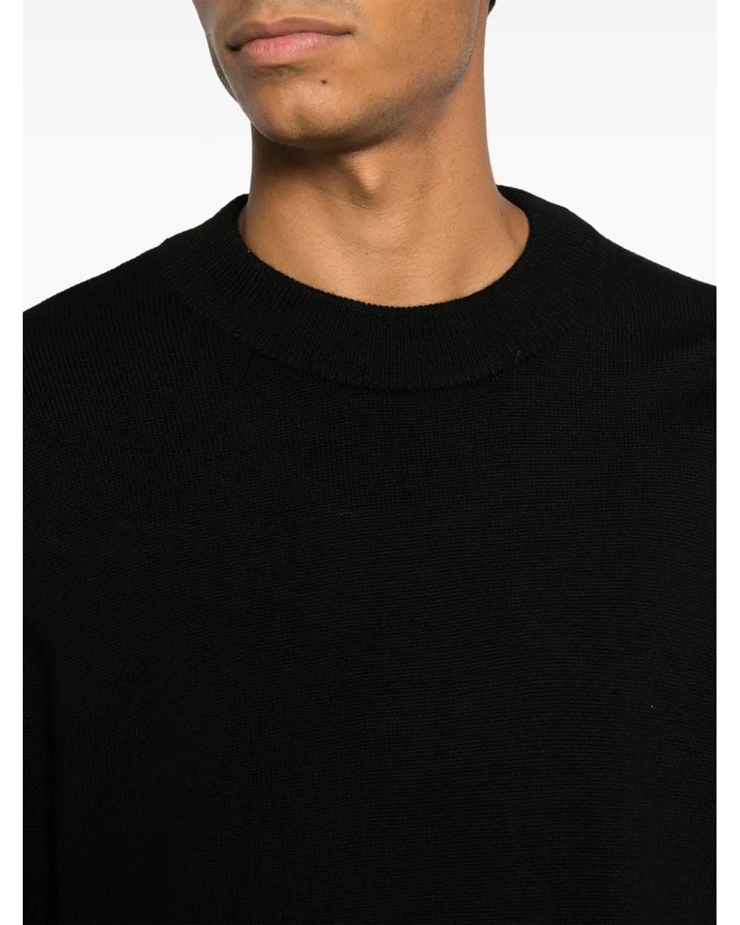 sunflower Black Crew-Neck Merino-Wool Jumper for men