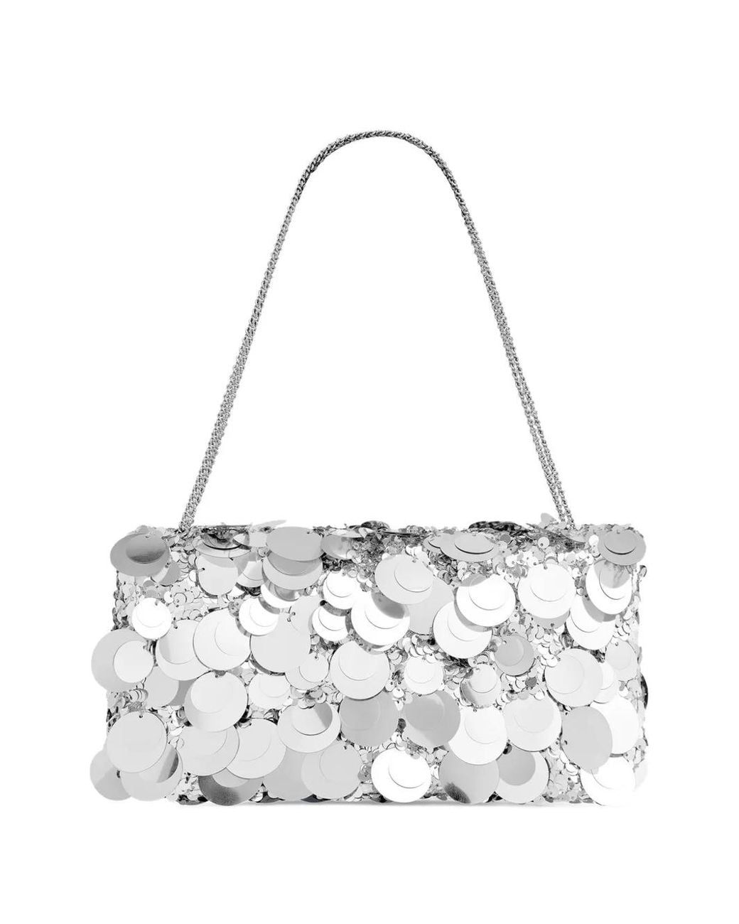 Rabanne White Sequin-Embellished Clutch Bag