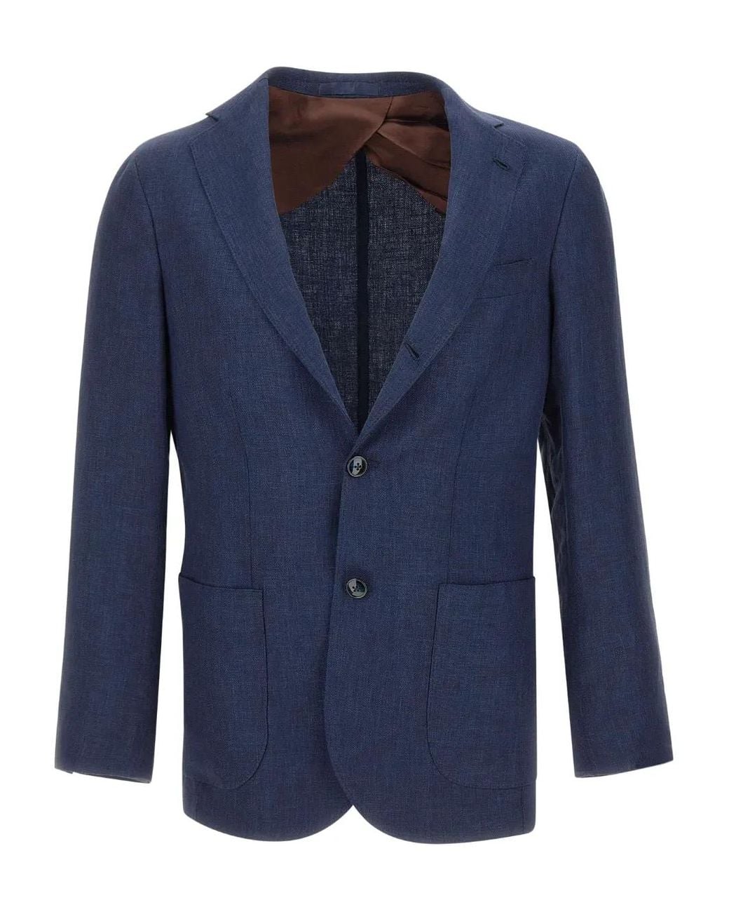 Barba Napoli Blue Button Blazer for men
