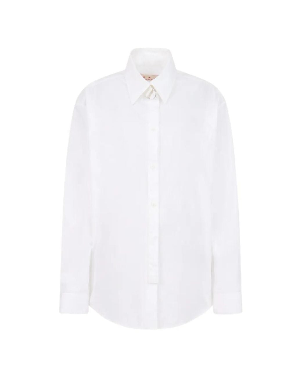 Marni Popeline Blouse Met D-Ring Bandje in het White