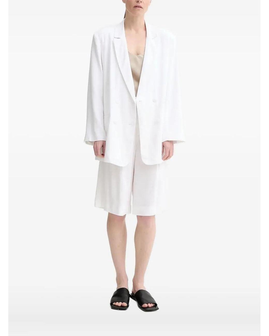 Gestuz White Double-Breasted Blazer