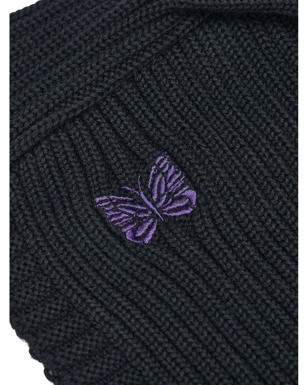 Needles Black Logo-Embroidered Ribbed Balaclava for men