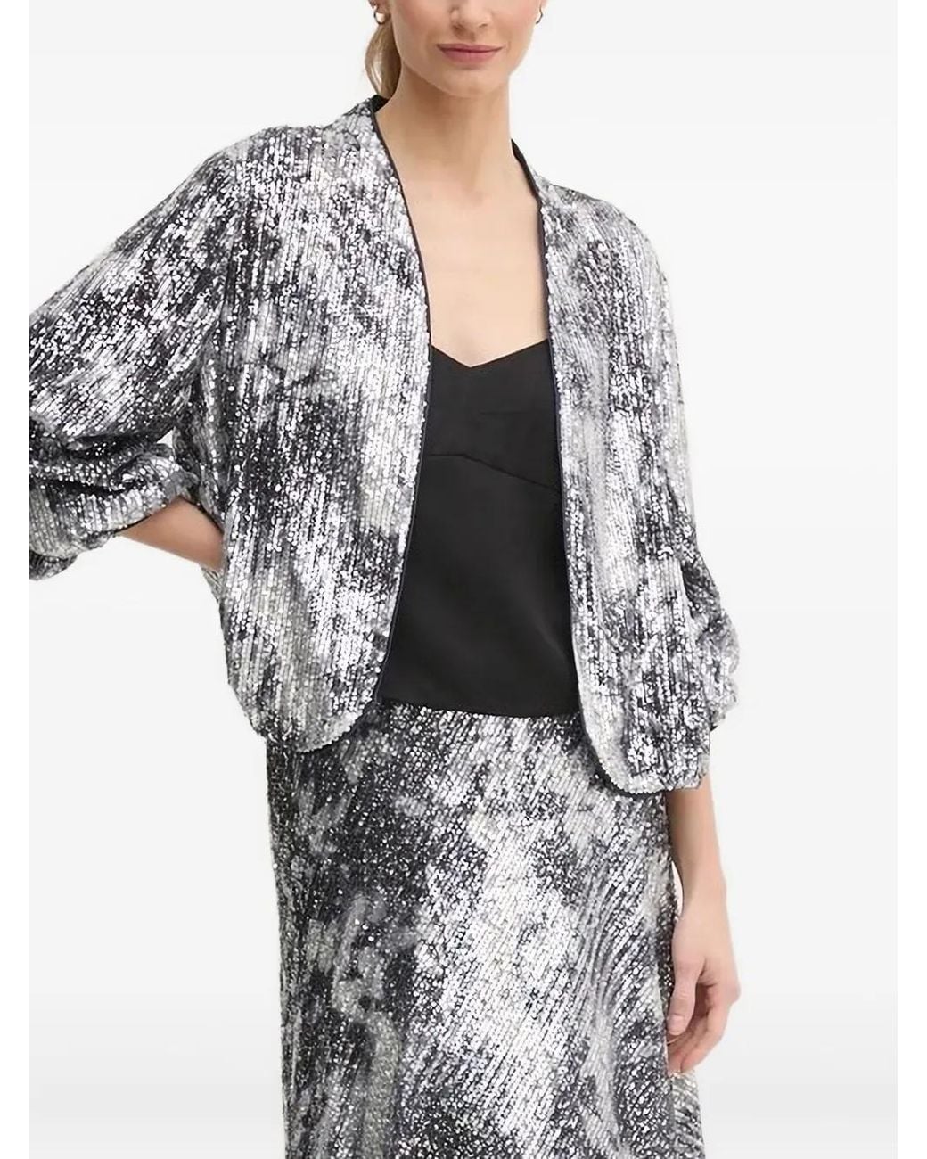 Diane von Furstenberg Black Sequin-Embellished Jacket