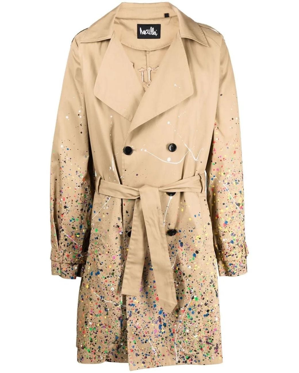 Haculla Natural Paint Splatter Trench Coat for men