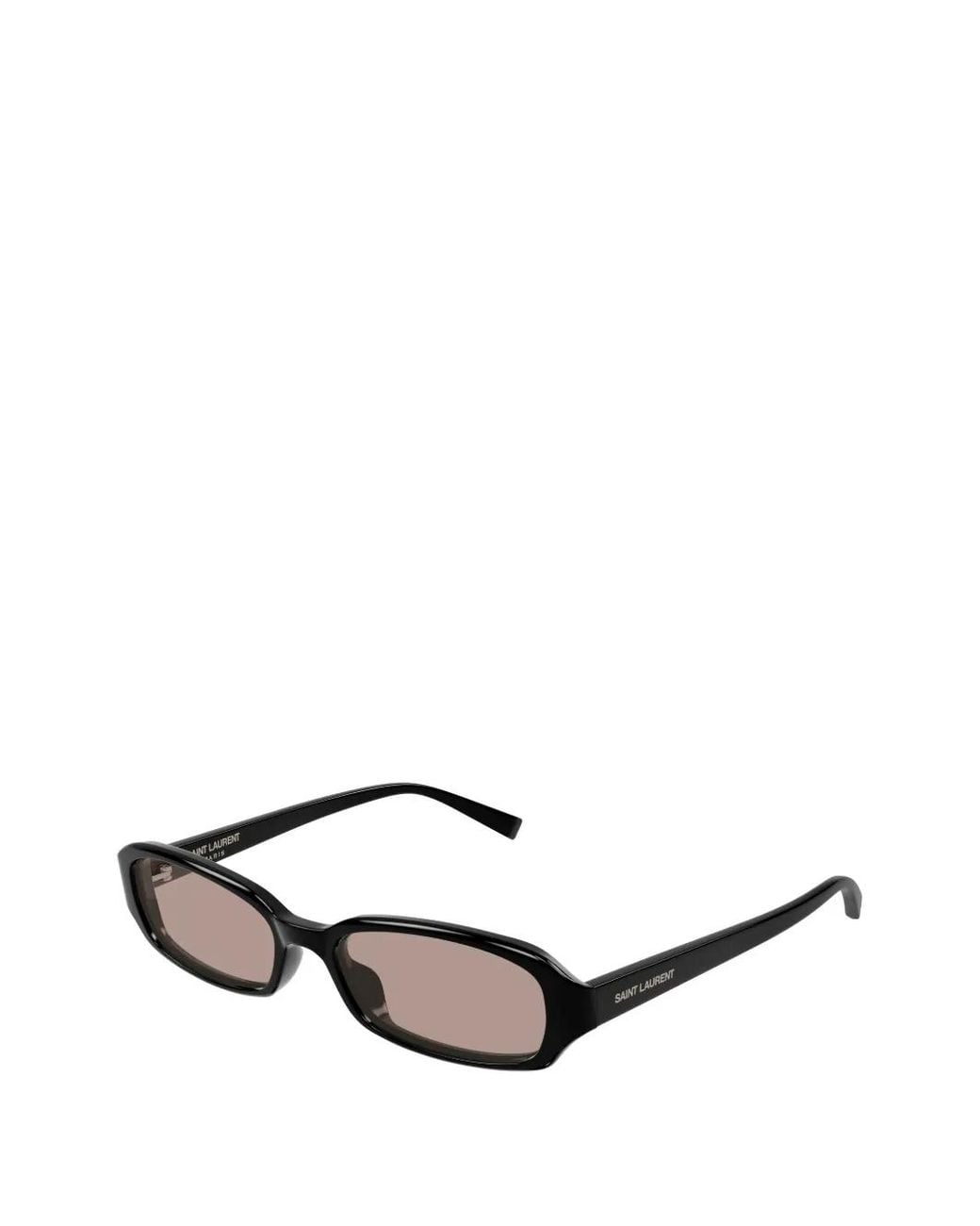Saint Laurent White Erin Rectangular Slim Sunglasses