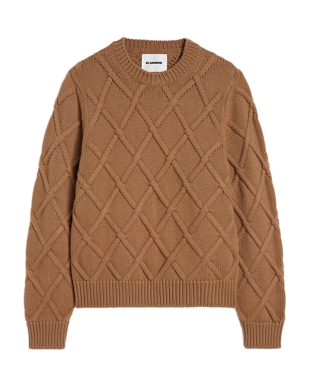 Jil Sander Brown Chunky-Knit Sweater