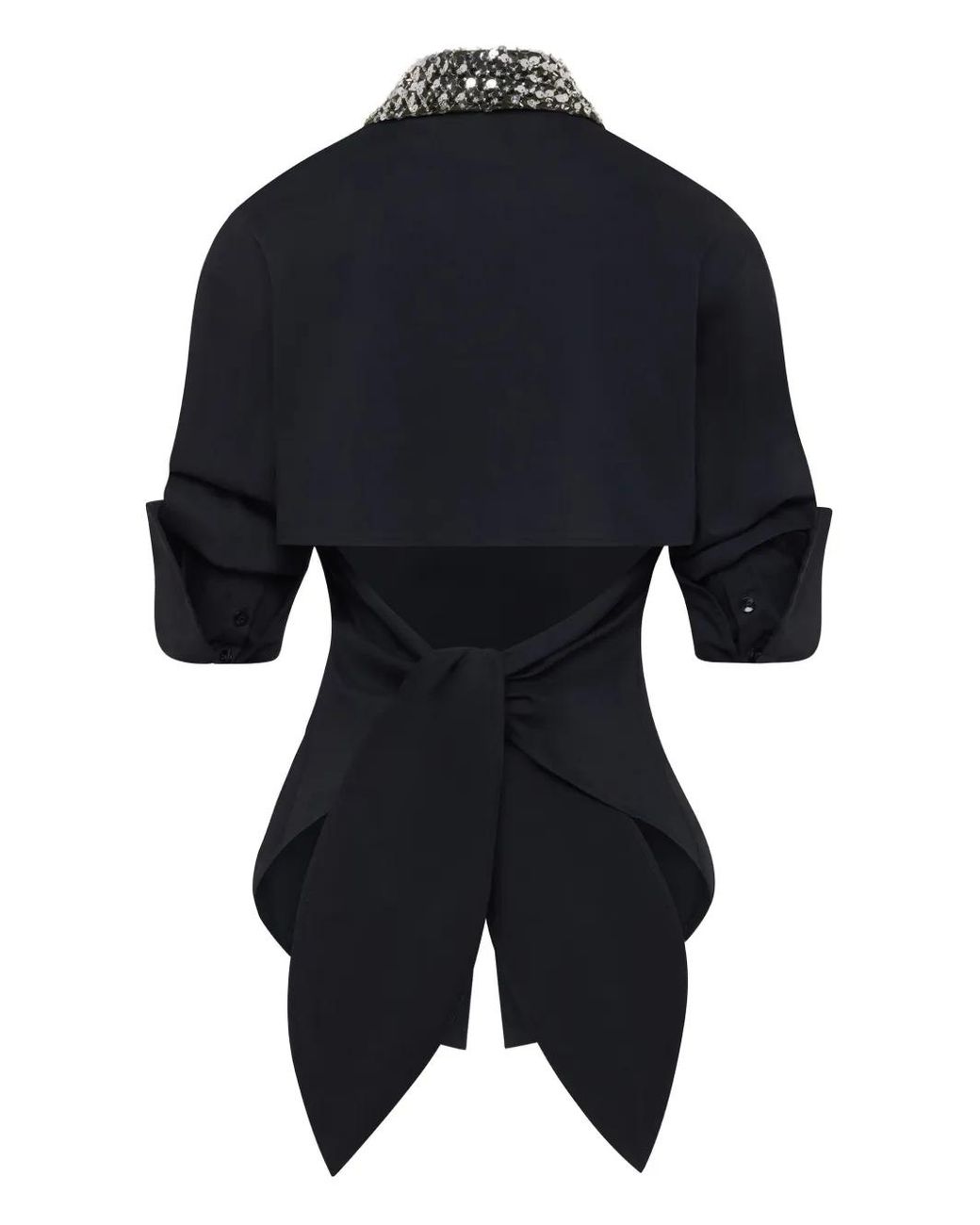 Simon Miller Black Embellished-Loch Button-Up Shirt