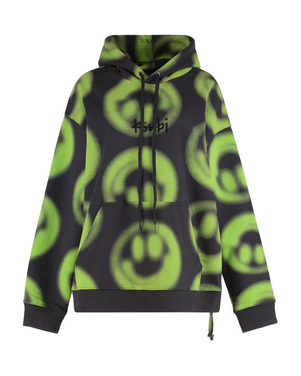 Ksubi Green Printed Cotton Hoodie for men