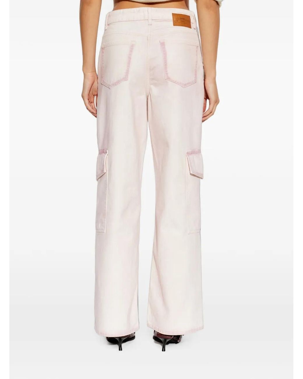 Ganni White Pantalon À Poches Cargo