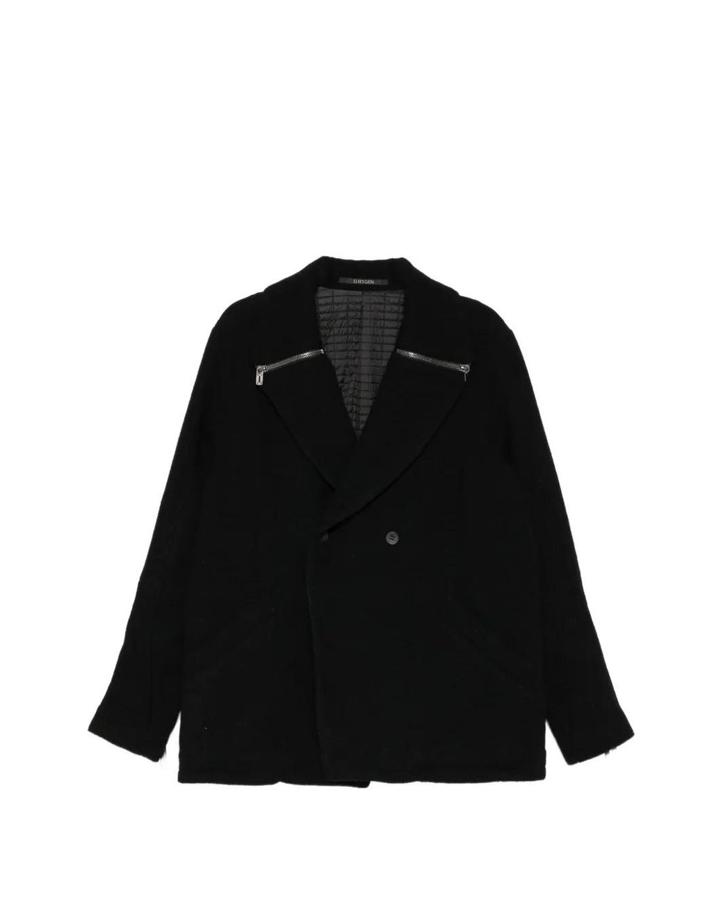 D HYGEN Black Tweed Peacoat for men