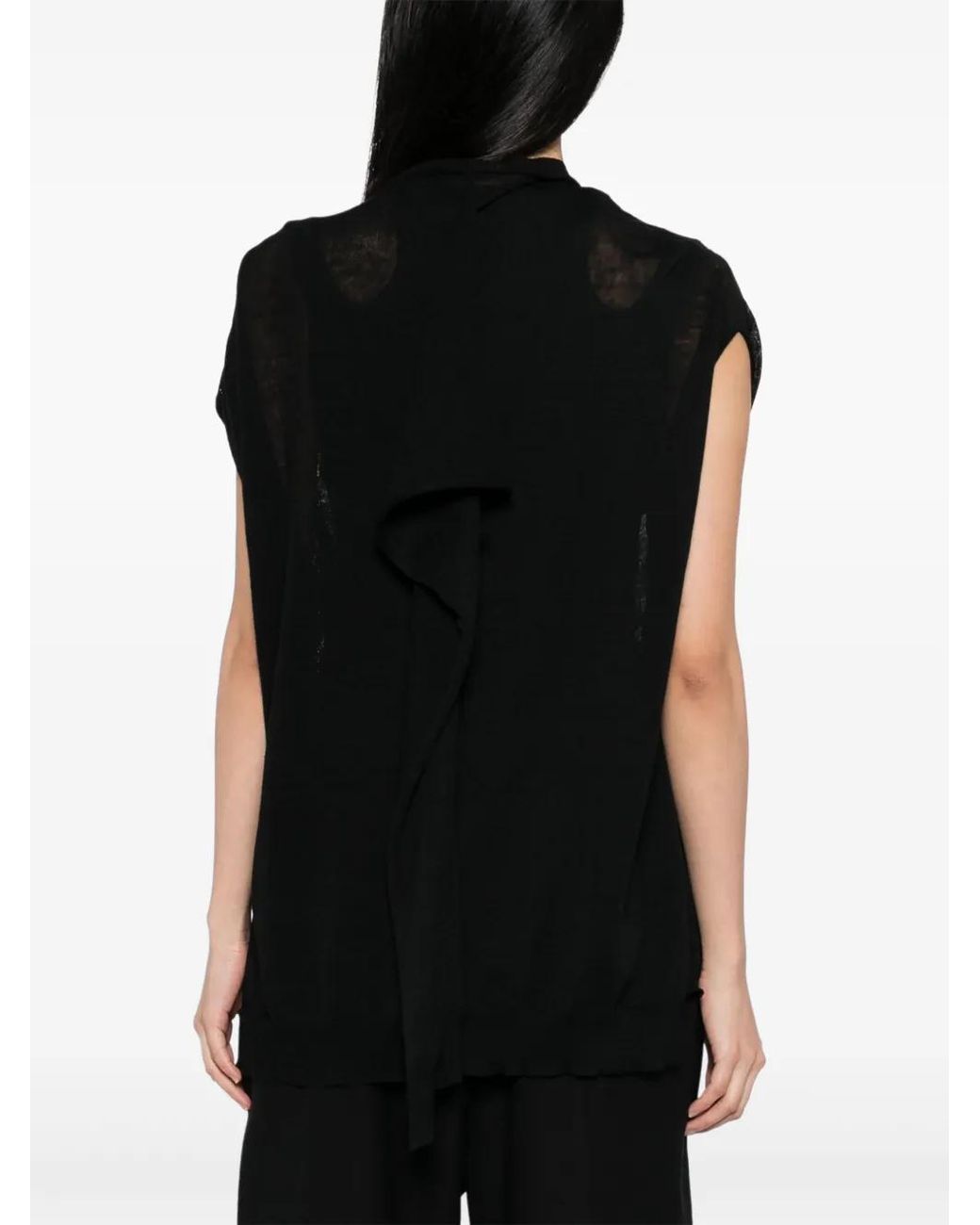Yohji Yamamoto Black Draped Cardigan