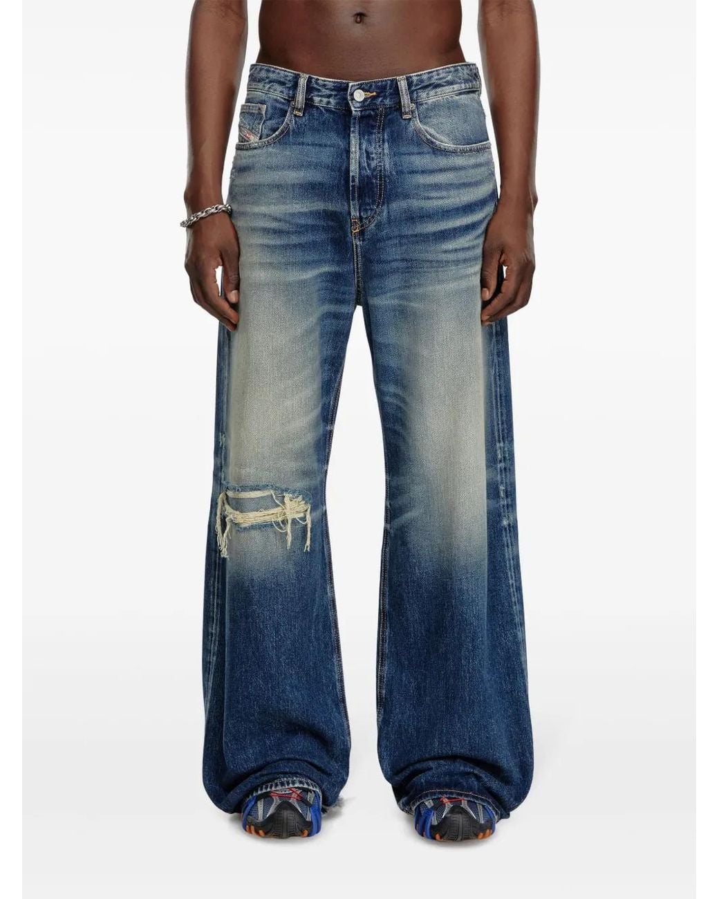 パンツ DIESEL RELAXED JEANS D-RISE 09J95 DIESEL D-Rise 09J95 Straight Jeans in Blue for Men | Lyst