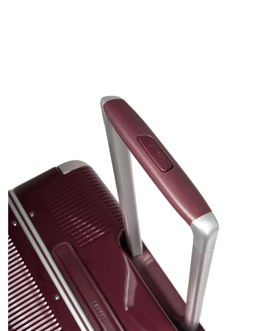 Lancel Purple Empreinte Ribbed Hard Suitcase