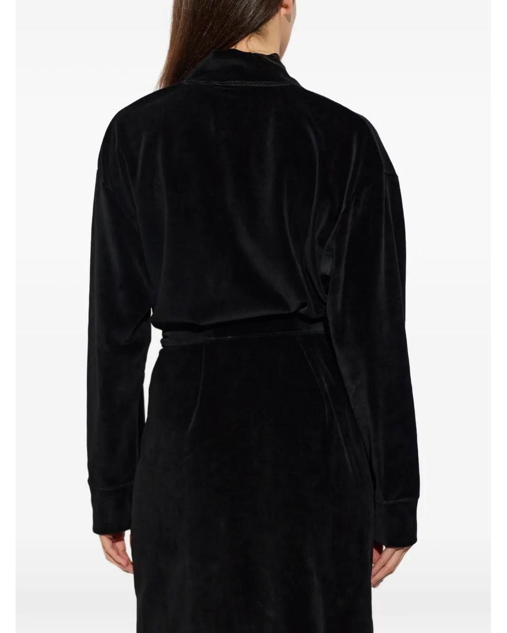 Moschino Black Active Rhinestone-Logo Dressing Gown