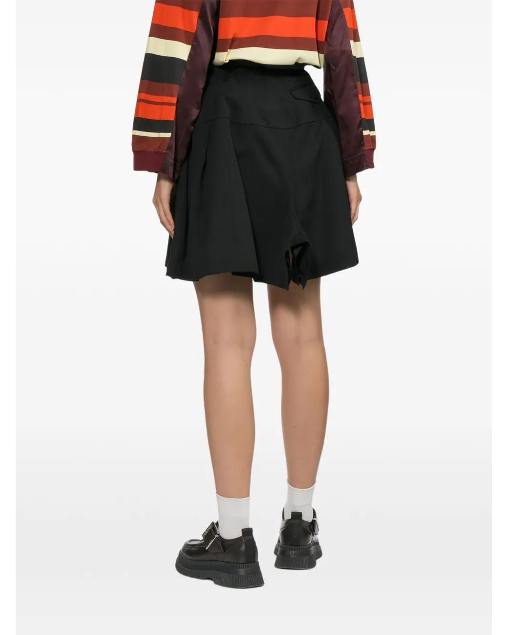 Toga Black Pleated Flared Skirt
