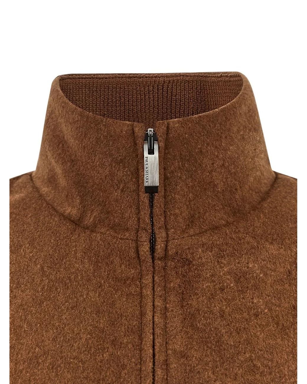 Paul & Shark Brown The Layover Zip-Up Cardigan for men