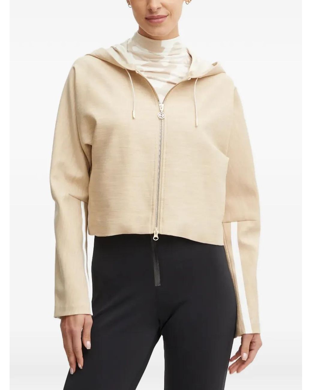 Sportalm Natural Side-Stripe Drawstring Cropped Jacket