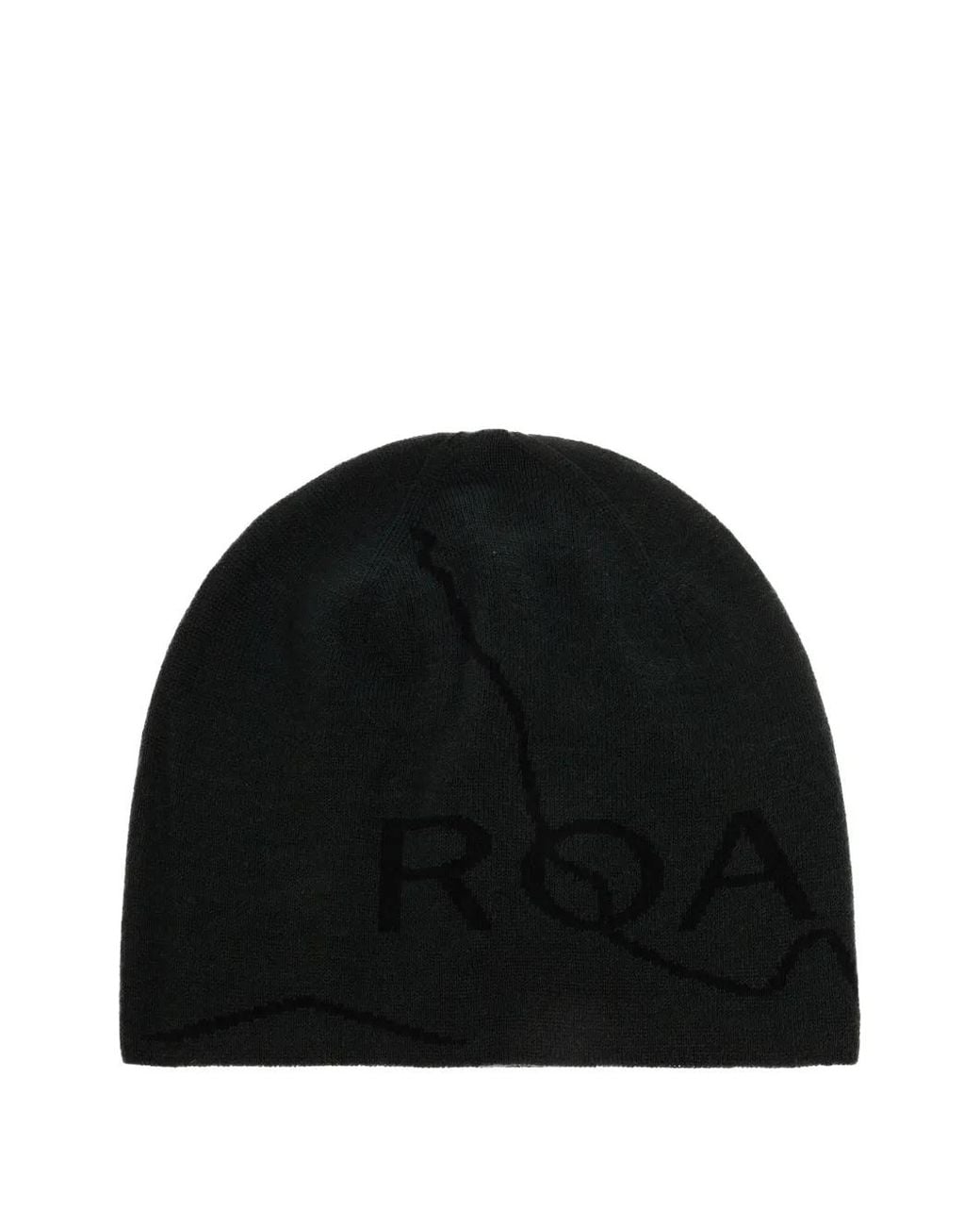 Roa Black Logo-Intarsia Beanie Hat