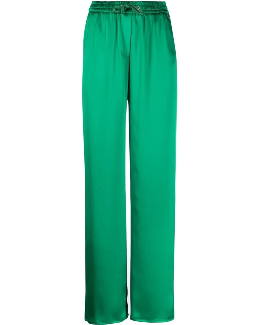 Herno Green Drawstring-Waist Straight-Leg Trousers