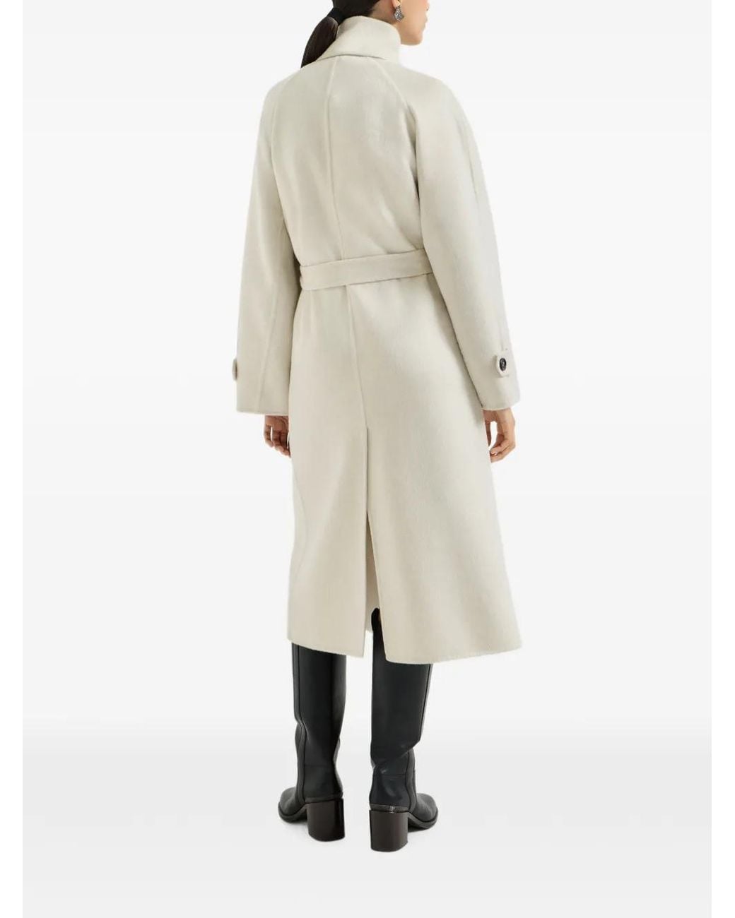Brunello Cucinelli White Hand-Crafted Coat